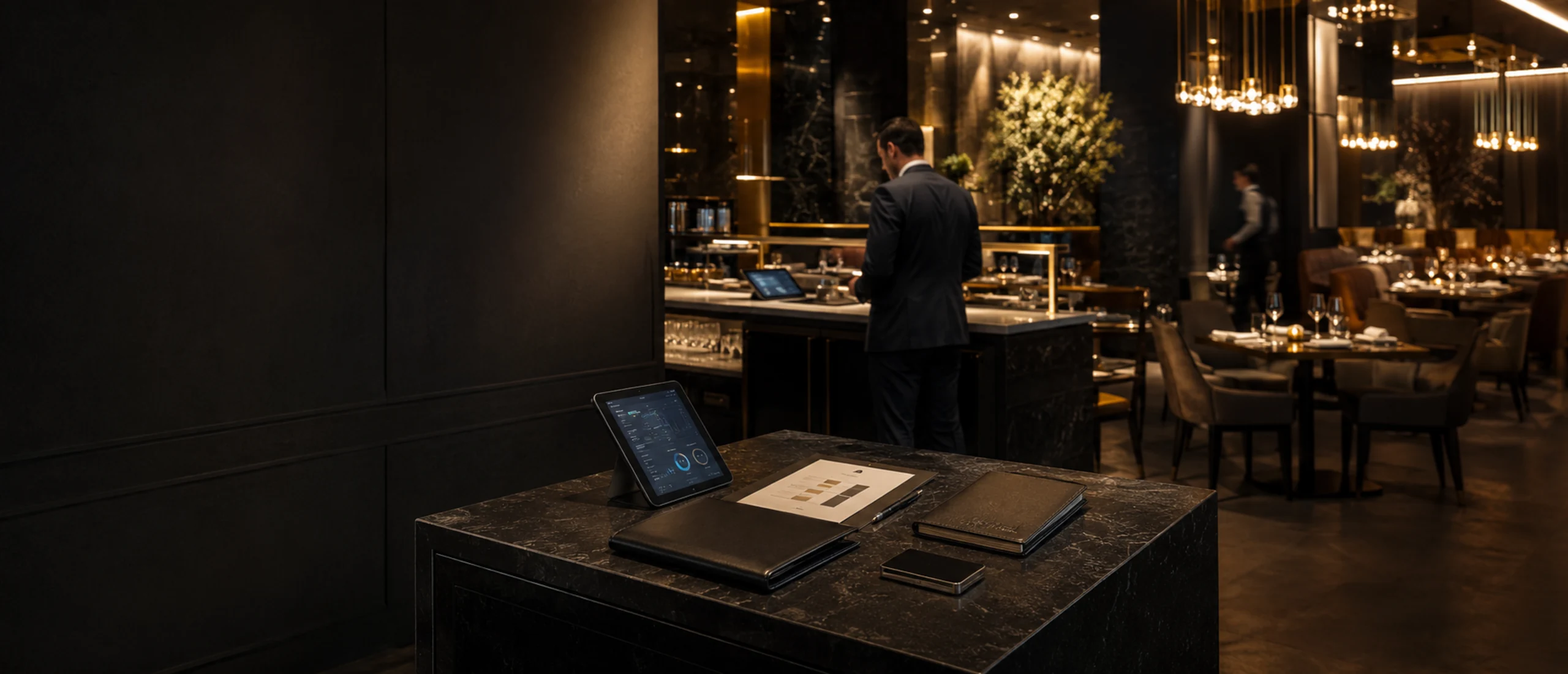 Premium restaurant and lounge environment with operational advisory focus.